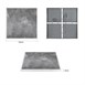 Plateau de table extérieur carré en verre trempé Bolero effet pierre foncée bord blanc 700 mm