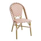 Chaises style parisien en rotin PE Bolero corail (lot de 2)