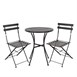 Ensemble table et 2 chaises pliantes d'extérieur en acier noir Bolero 