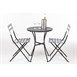 Ensemble table et 2 chaises pliantes d'extérieur en acier noir Bolero 