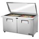 Table de préparation 24 bacs GN 1/6 avec couvercle en verre True TSSU-60-24M-B-ST-FGLID