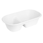 Barquettes ovales 2 compartiments en bagasse Fiesta Compostable 900ml (lot de 100)