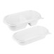 Barquettes ovales 2 compartiments en bagasse Fiesta Compostable 900ml (lot de 100)