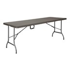 Table pliante rectangulaire en rotin PE Bolero marron 