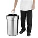 Poubelle en acier brossé Bolero avec couvercle ouvert 70L