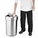 Poubelle en acier brossé Bolero avec couvercle basculant 70L