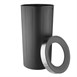 Poubelle ronde noire en polypropylène Bolero avec couvercle ouvert 60L