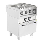 Fourneau électrique 4 feux sur four à convection Buffalo Série 600