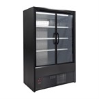 Vitrine libre-service réfrigérée Zoin Cervinho noire avec portes battantes
