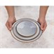 Assiettes plates Olympia Drift gris uni 180 mm (lot de 6)