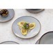 Assiettes plates Olympia Drift en relief gris 220mm (lot de 6)