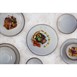 Assiettes creuses Olympia Drift en relief gris 260 mm (lot de 4)