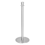 Poteaux d'accueil base plate Bolero inox brossé (lot de 2)