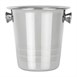 Seau à glace en acier inoxydable avec poignées et rainures Olympia 1050ml