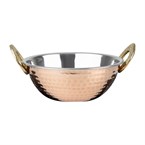 Plat Kadai en cuivre avec poignées en inox revêtement laiton Olympia 400ml