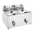 Friteuse électrique double avec minuterie Buffalo 2x8L