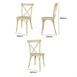 Chaises à dossier croisé en résine Bolero Manhattan effet bois naturel (lot de 4)