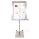 Porte-menu à LED couleurs en inox Securit 4xA4 avec poteau et socle