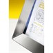 Porte-menu à LED couleurs en inox Securit 4xA4 avec poteau et socle