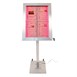 Porte-menu à LED couleurs en inox Securit 4xA4 avec poteau et socle
