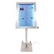 Porte-menu à LED couleurs en inox Securit 4xA4 avec poteau et socle