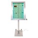 Porte-menu à LED couleurs en inox Securit 4xA4 avec poteau et socle