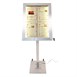 Porte-menu à LED couleurs en inox Securit 4xA4 avec poteau et socle