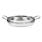 Plat inox martelé double poignée Olympia Table Presentation 150mm