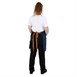 Tablier court Southside en denim bleu avec attaches marron clair