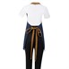 Tablier court Southside en denim bleu avec attaches marron clair