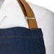 Tablier court Southside en denim bleu avec attaches marron clair