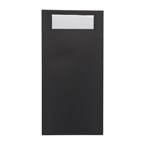 Pochettes à couverts Europochette taille royale noire avec serviette blanche douce 2 plis (lot de 250)
