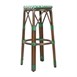 Tabourets de bar Parisian Style PE Rattan Bolero bois foncé verts (Lot de 2)