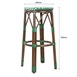 Tabourets de bar Parisian Style PE Rattan Bolero bois foncé verts (Lot de 2)