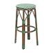 Tabourets de bar Parisian Style PE Rattan Bolero bois foncé verts (Lot de 2)