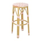 Tabourets de bar en rotin PE style parisien Bolero corail (lot de 2)