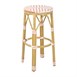 Tabourets de bar en rotin PE style parisien Bolero corail (lot de 2)