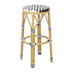 Tabourets de bar en rotin PE style parisien Bolero noirs (lot de 2)