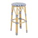 Tabourets de bar en rotin PE style parisien Bolero bleus (lot de 2)