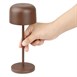 Lampe de table avec abat-jour rond Olympia Lucca marron 200mm