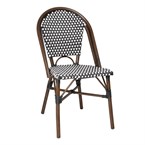 Chaises bistrot parisien en rotin PE Bolero motif noir (Lot de 2)