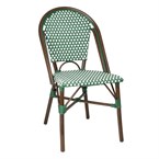 Chaises bistrot parisien en rotin PE Bolero motif vert (Lot de 2)