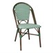 Chaises bistrot parisien en rotin PE Bolero motif vert (Lot de 2)