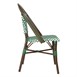 Chaises bistrot parisien en rotin PE Bolero motif vert (Lot de 2)
