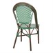 Chaises bistrot parisien en rotin PE Bolero motif vert (Lot de 2)
