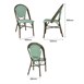 Chaises bistrot parisien en rotin PE Bolero motif vert (Lot de 2)