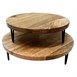 Support de présentation rond en bois de manguier avec pieds en métal Olympia 250x80mm