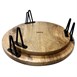 Support de présentation rond en bois de manguier avec pieds en métal Olympia 250x80mm