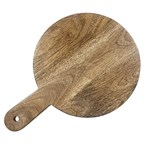 Support de présentation rond avec poignée en bois de manguier avec pieds en métal Olympia 350x250x80mm