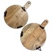 Support de présentation rond avec poignée en bois de manguier avec pieds en métal Olympia 350x250x80mm
